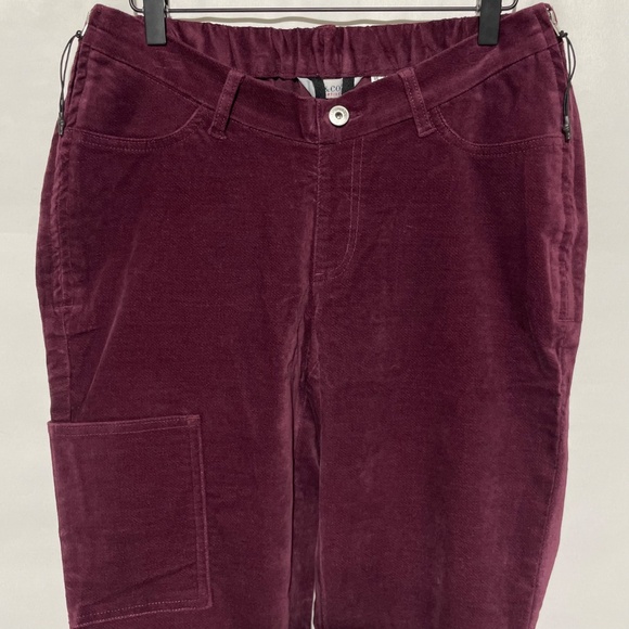 New D & Co Adaptive Wheelchair Fit Full Length Velveteen Pants Burgundy Size 10 - Picture 5 of 16